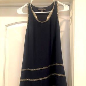 Navy beaded racerback dress
